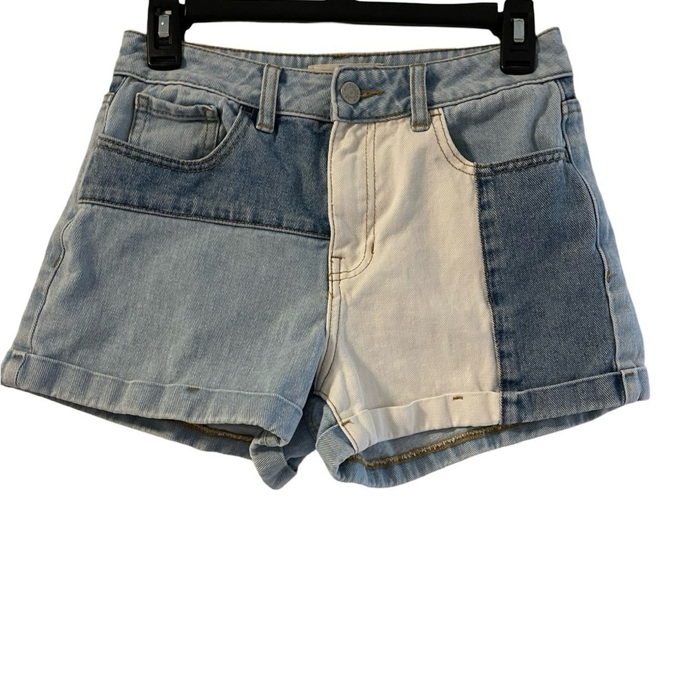 PacSun Color Blocked Denim Mom Shorts Size 25 washed but not worn